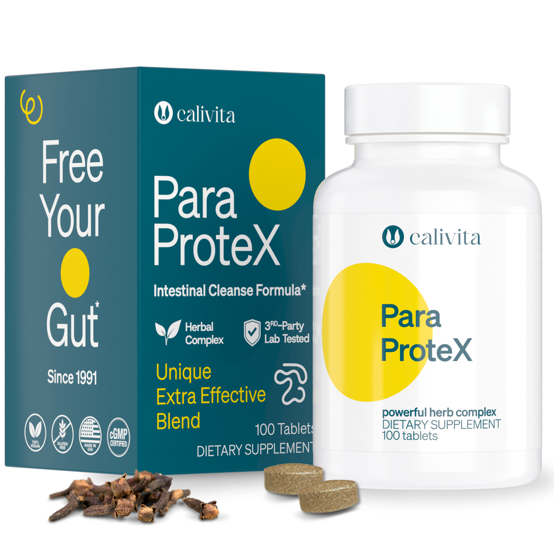 ParaProteX - Gut Health Supplement - All Natural Intestinal Detox - 100 Vegan Tablets