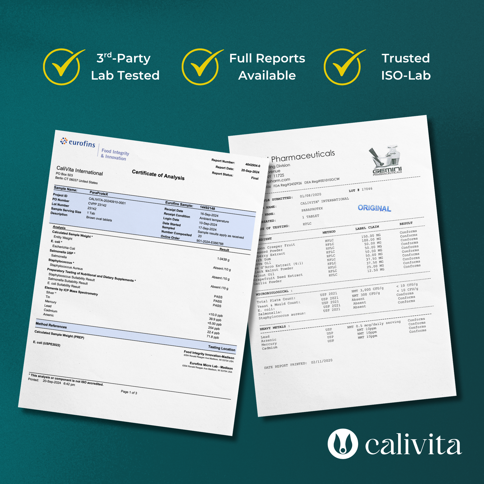 ParaProteX - Gut Health Supplement - All Natural Intestinal Detox - 100 Vegan Tablets
